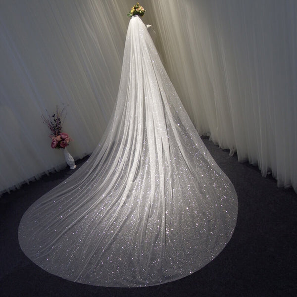 Luxurious sparkling wedding veil