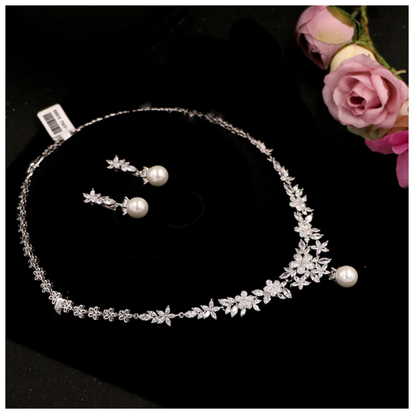 Simulated Pearl Bride Wedding Jewellery Set